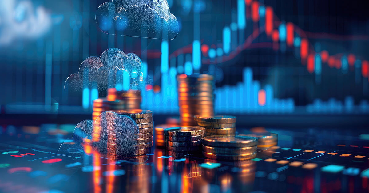 Calculator with cybersecurity icons showing budget planning and cost allocation for business security