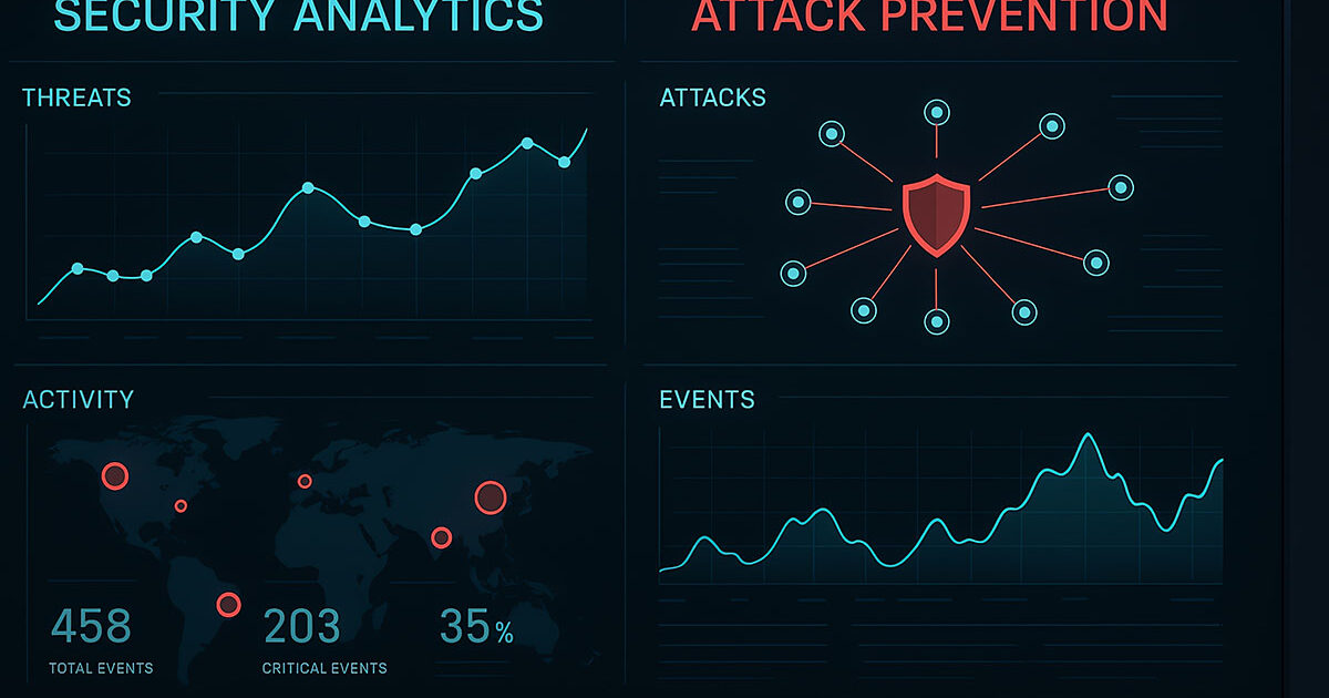 Infographic showing cybersecurity statistics and data analytics for small business security trends