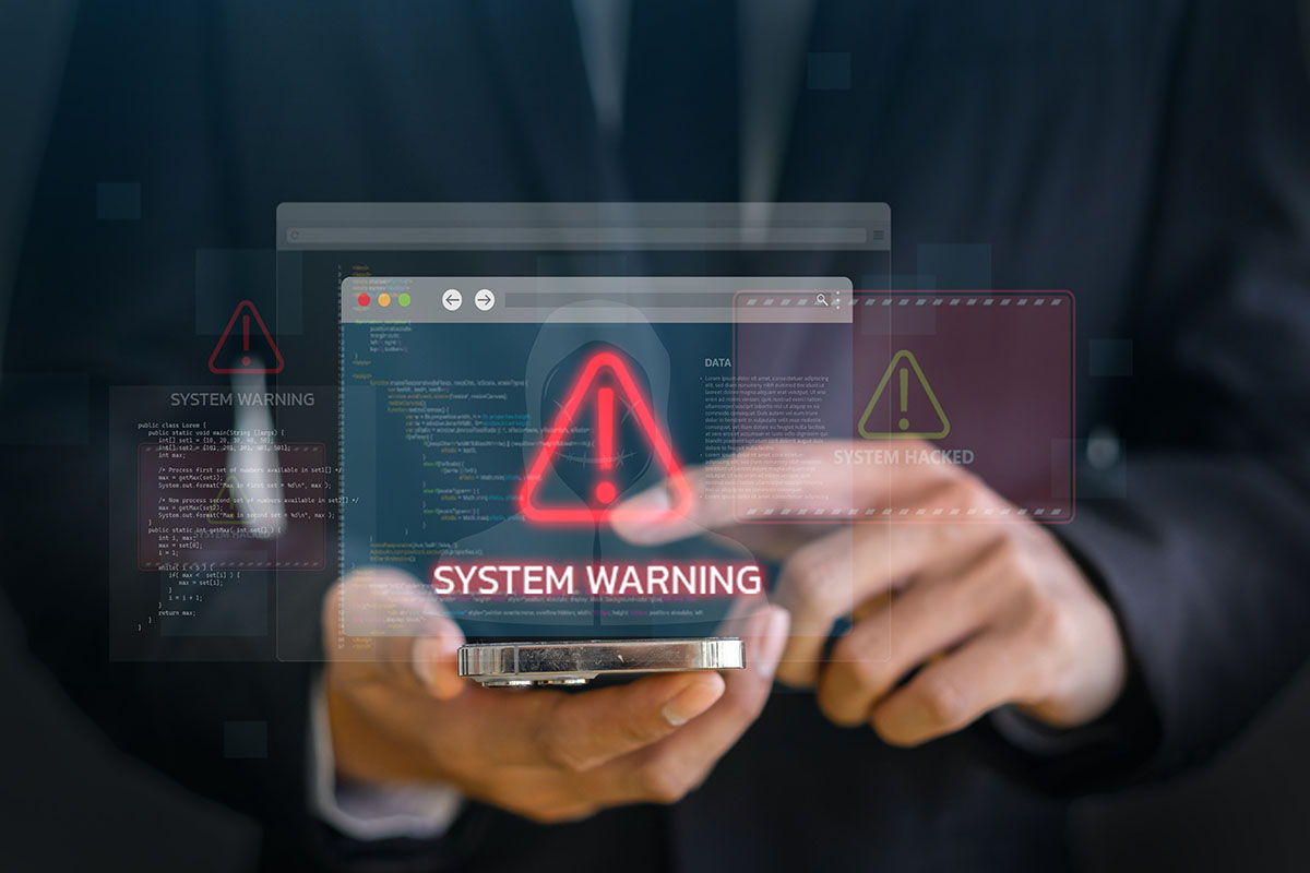 Computer screen showing antivirus software interface with malware detection and endpoint security features