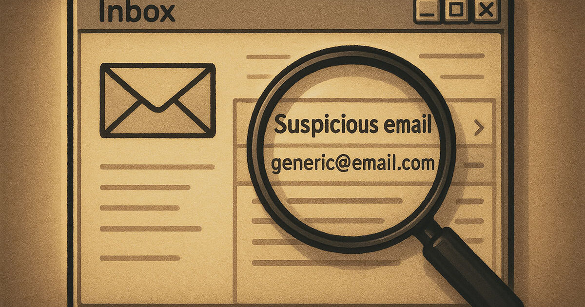 Magnifying Glass above an email